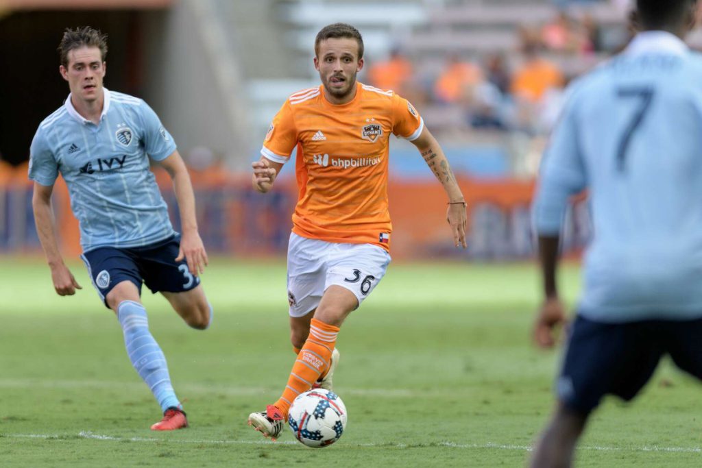 Charlie playing for Houston Dynamo